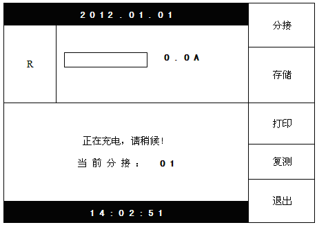 三通道直流电阻测试仪测量状态及给绕组供电界面