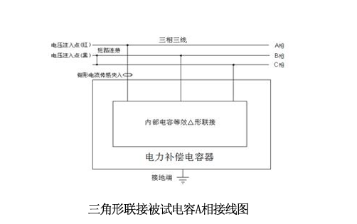 三角形联接被试电容接线图